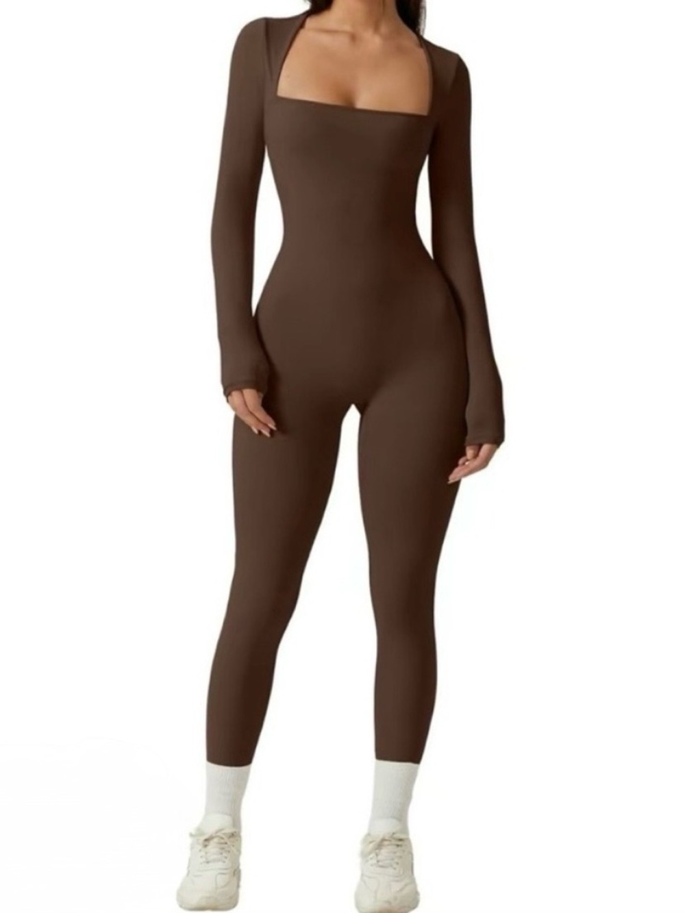 Qinsen Long-Sleeve Jumpsuit Bodysuit
